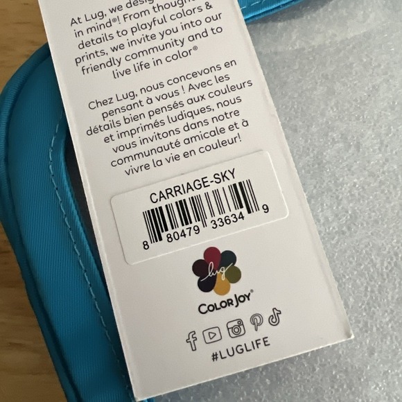 LUG Carriage Clear Stadium Bag Adjustable Crossbody Strap / Handle NWT Blue/Teal - Picture 6 of 8